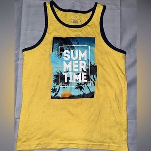 Sunny Yellow Kids Tank Top with Summer Graphic